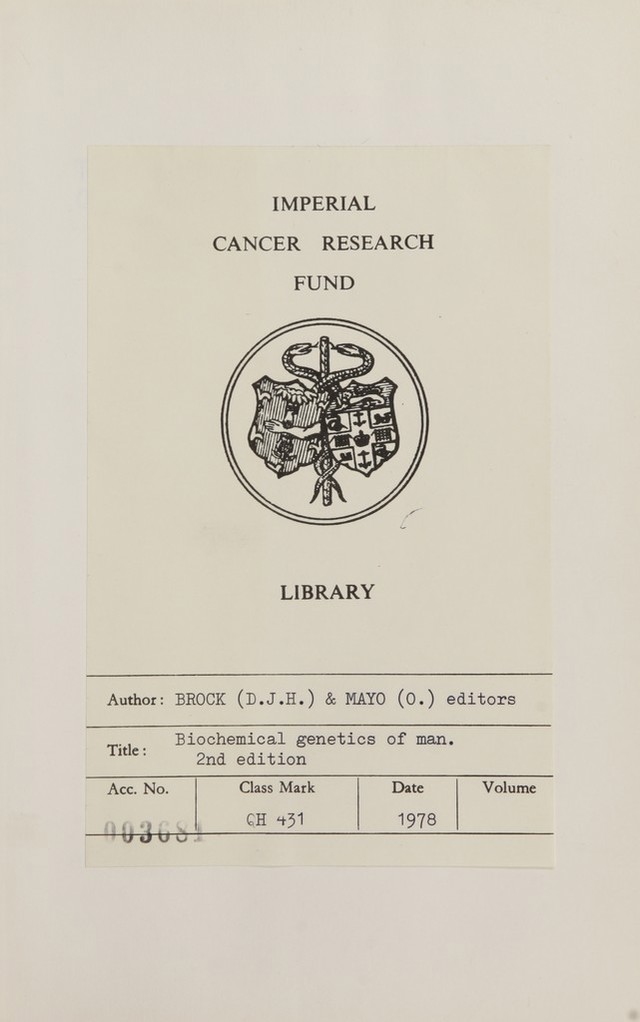 The Biochemical Genetics Of Man Wellcome Collection