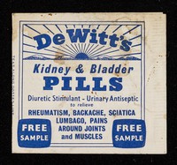De Witt's Kidney & Bladder Pills : diuretic stimulant - urinary ...